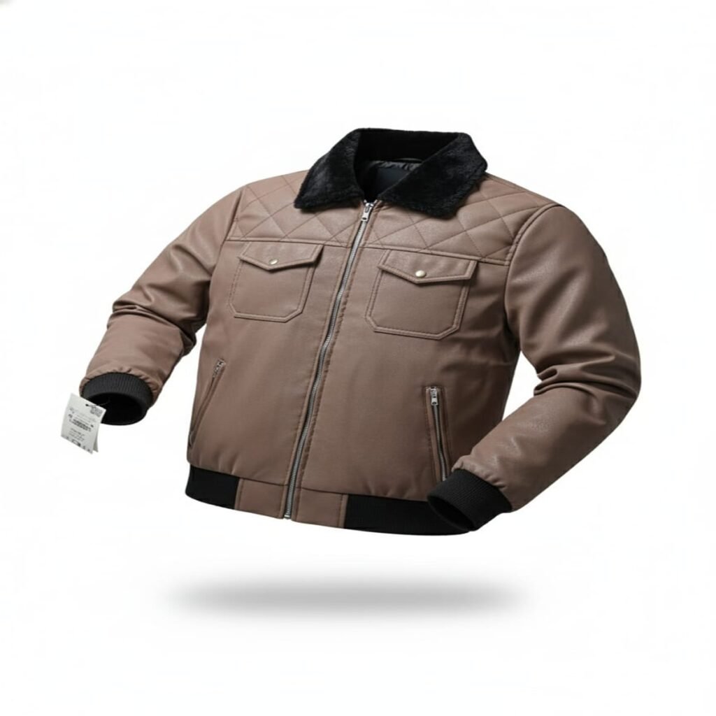 Tan Brown Fur-Collar Jacket